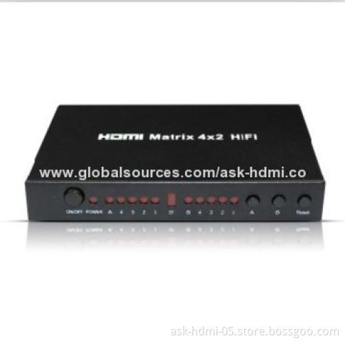 Hi-Fi 4x2 1,080P HDMI Matrix with Remote Control, HDMI-CEC Function
